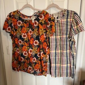 St. John's Bay Floral and Plaid Blouses - Multicolor XL EUC